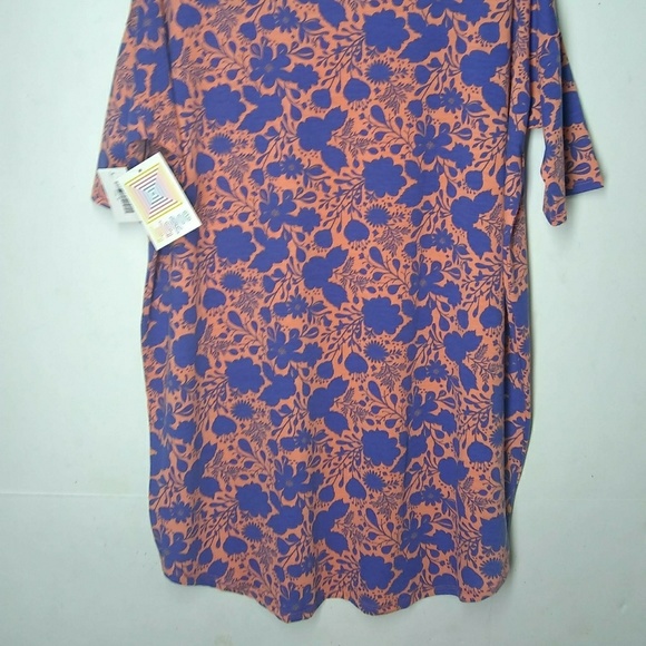 LuLaRoe Irma Tunic Top Size M Pink & Blue Floral - Picture 3 of 7